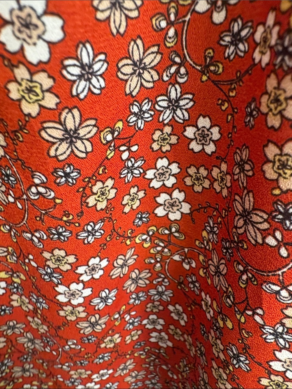 Max Studio Rust-Red Floral Button Front Blouse - Picture 11 of 12